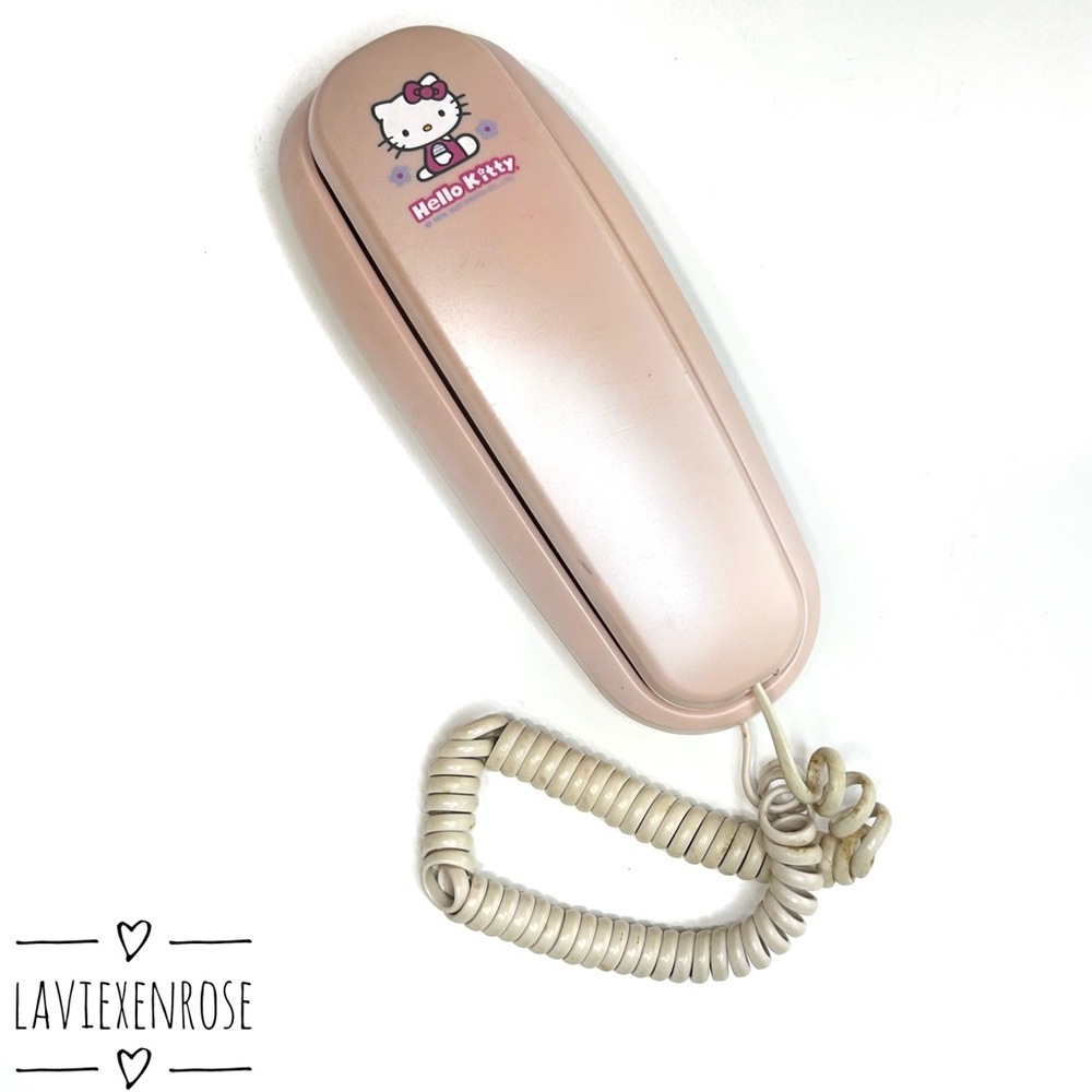 Vintage Y2K Hello Kitty GE Memory Pink Pearlescent Corded Memory Phone